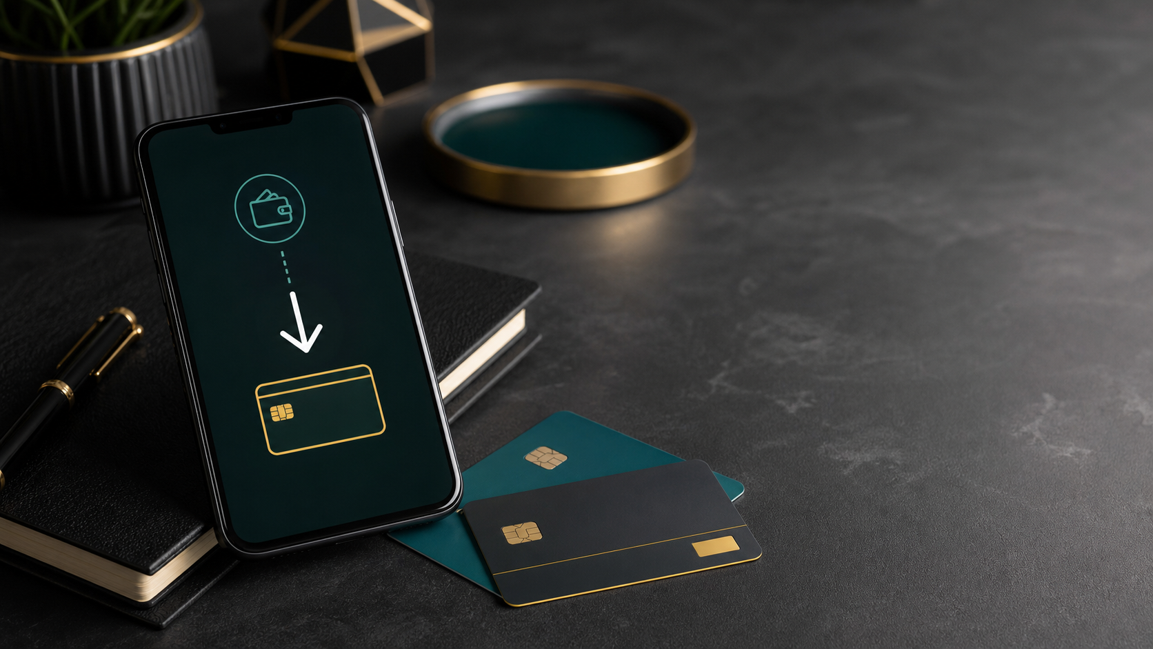 Digitale portemonnee die geld naar een merkloze bankkaart overboekt